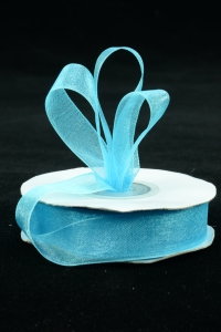 Organza Ribbon , Turquoise, 5/8 Inch x 25 Yards (1 Spool) SALE ITEM
